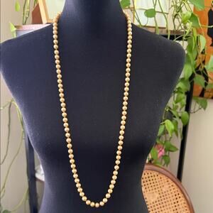Vintage Carolee Champagne Gold Faux Pearl Beaded Necklace